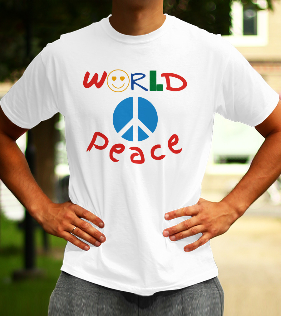 WORLD Peace Smiley Face With Peace T-Shirt