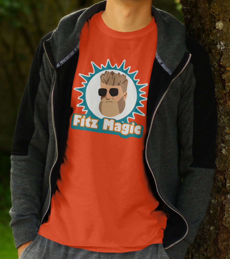 Fitzmagic Miami Dolphins Bearded Icon With Sunglasses T-Shirt