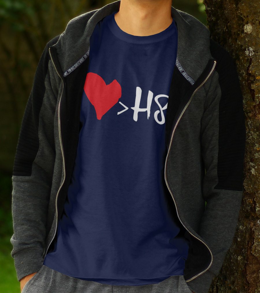 Love Heart Symbol Greater Than H8 T-Shirt
