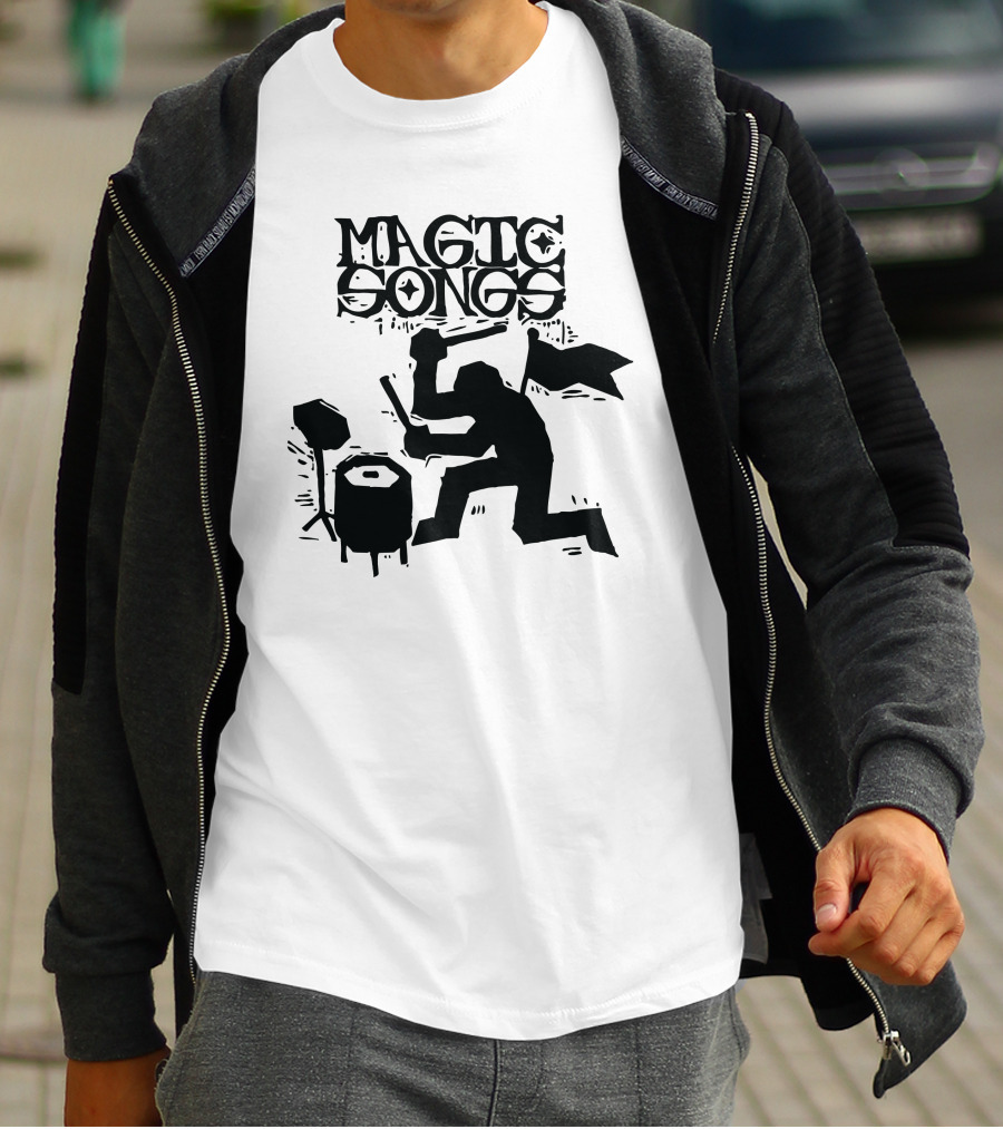Magic Songs Drummer Silhouette In Action T-Shirt