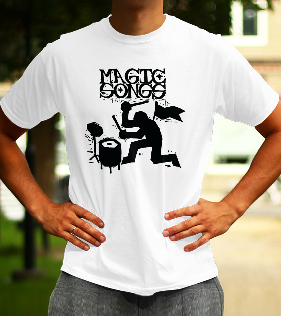 Magic Songs Drummer Silhouette In Action T-Shirt