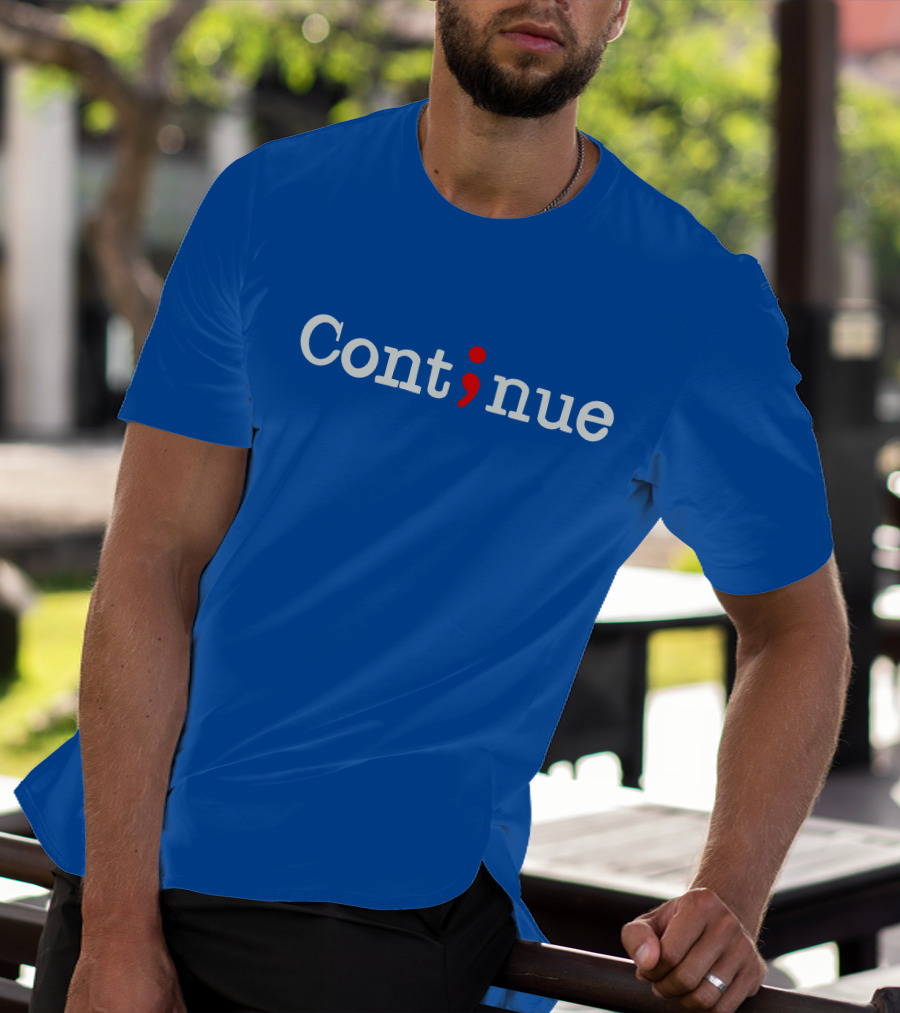 Cont;nue Semicolon Blue T-Shirt