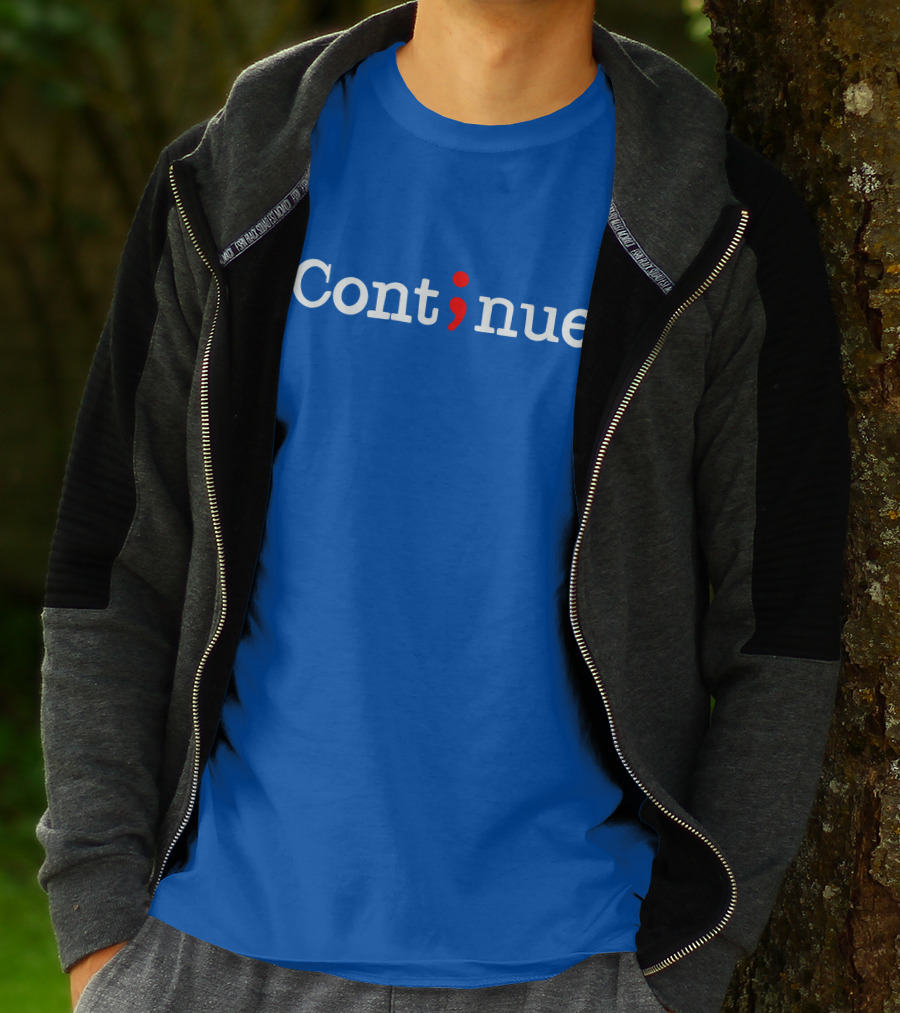 Cont;nue Semicolon Blue T-Shirt