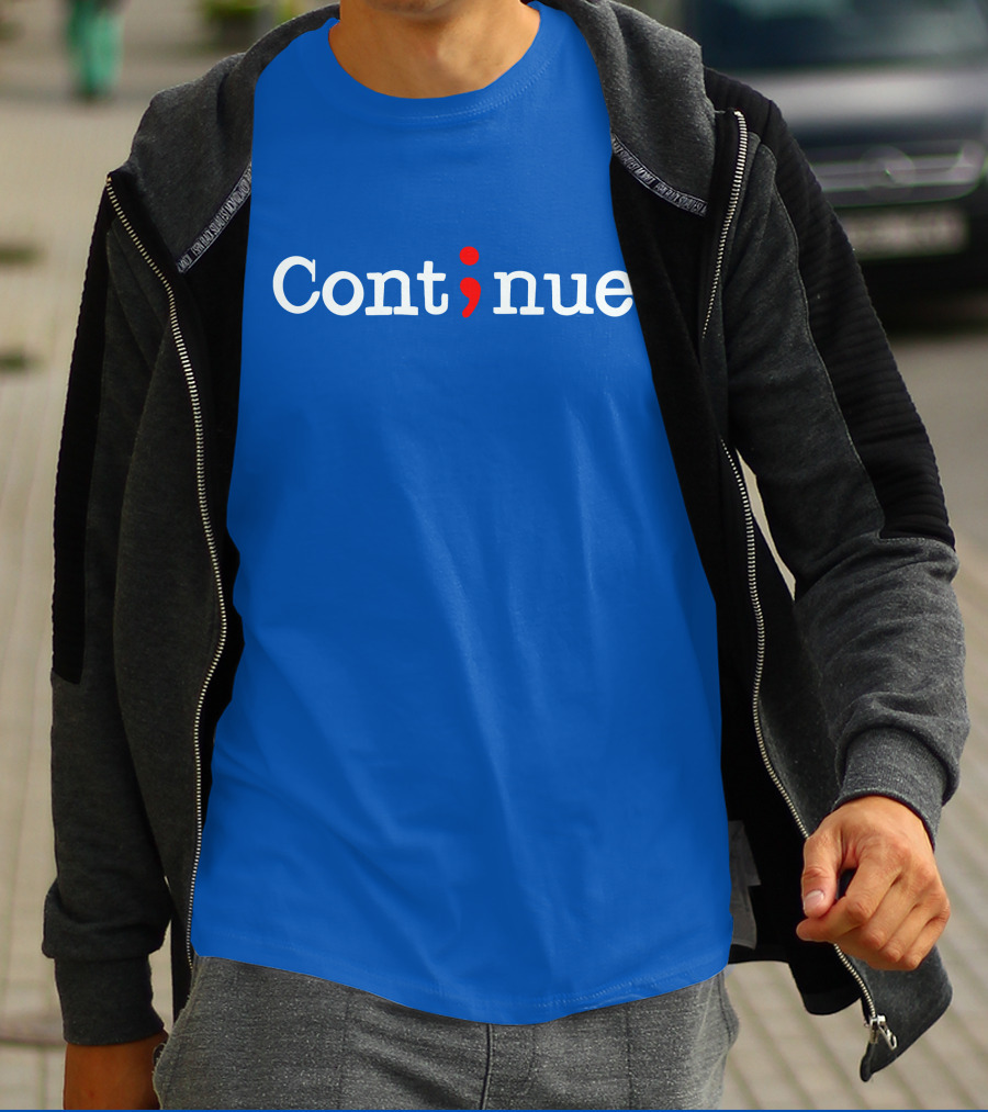 Cont;nue Semicolon Blue T-Shirt