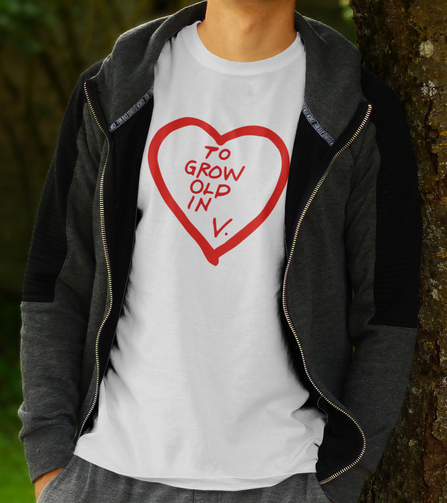 Wandavision To Grow Old In Love Red Heart Design V T-Shirt
