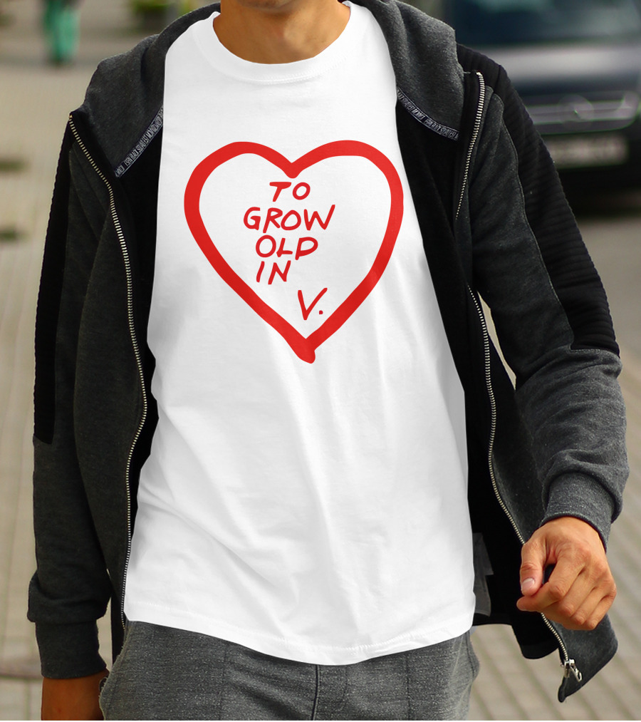 Wandavision To Grow Old In Love Red Heart Design V T-Shirt