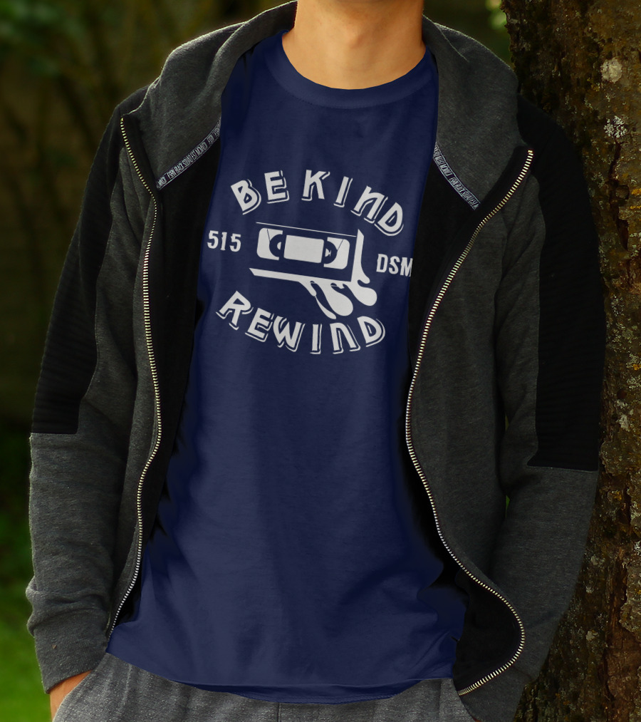 Be Kind Rewind 515 DSM VHS Tape Des Moines T-Shirt