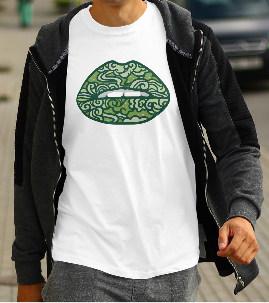 LXS TV Paisley Lips Green T-Shirt