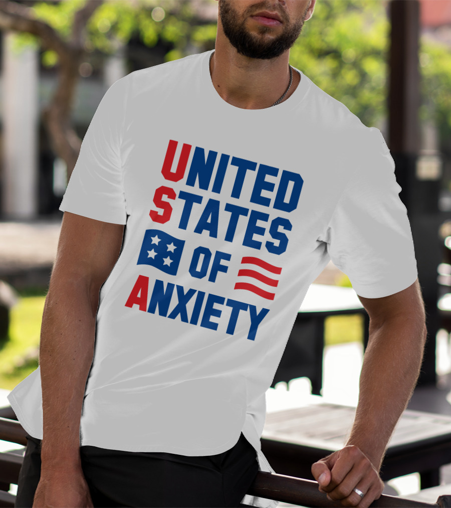 United States Of Anxiety USA Flag T-Shirt