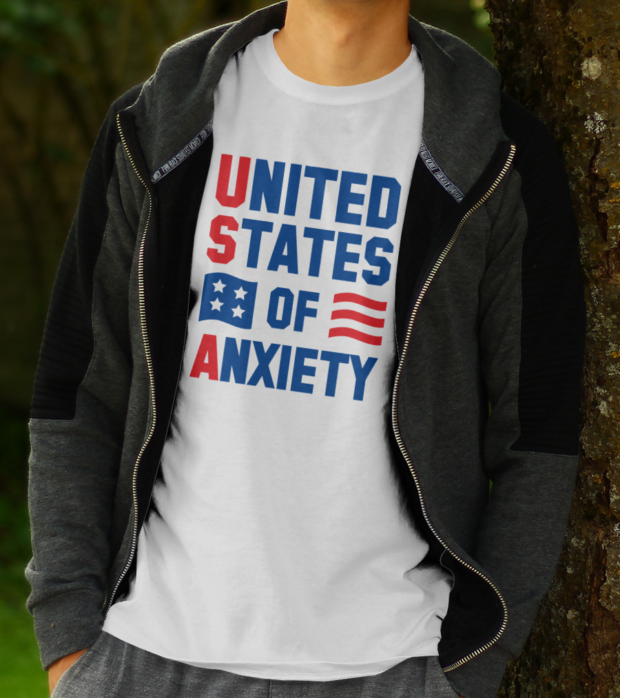 United States Of Anxiety USA Flag T-Shirt