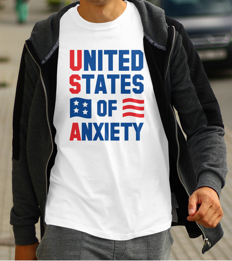 United States Of Anxiety USA Flag T-Shirt
