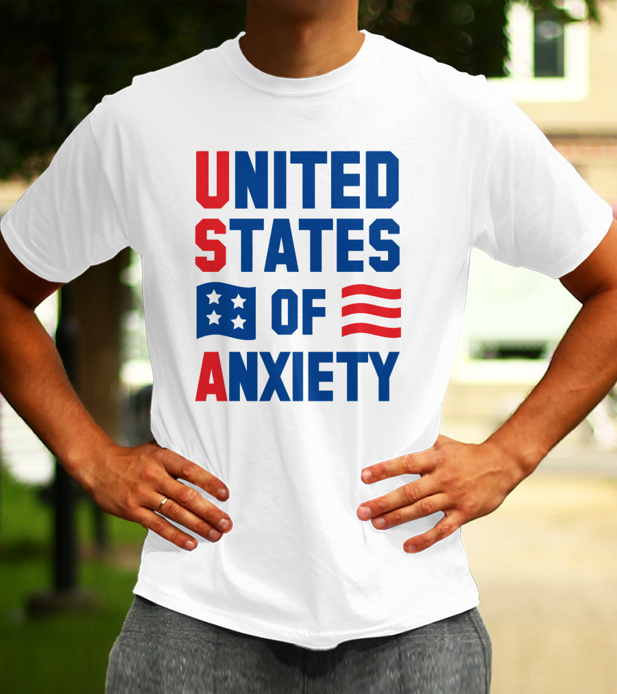 United States Of Anxiety USA Flag T-Shirt