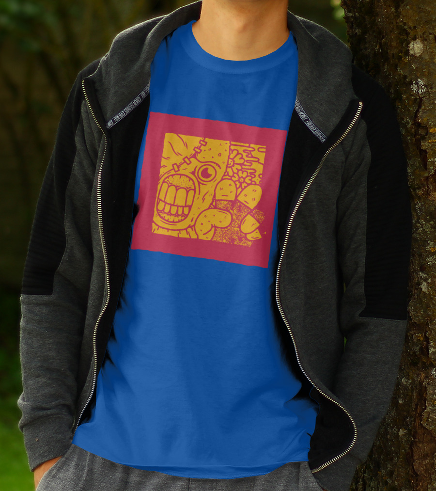 Biomaster 3 Last Escape Panic Zombie Face And Floral Background T-Shirt