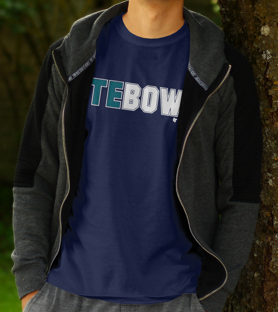 TEBOW Tim Tebow Dark Blue Block Lettering T-Shirt