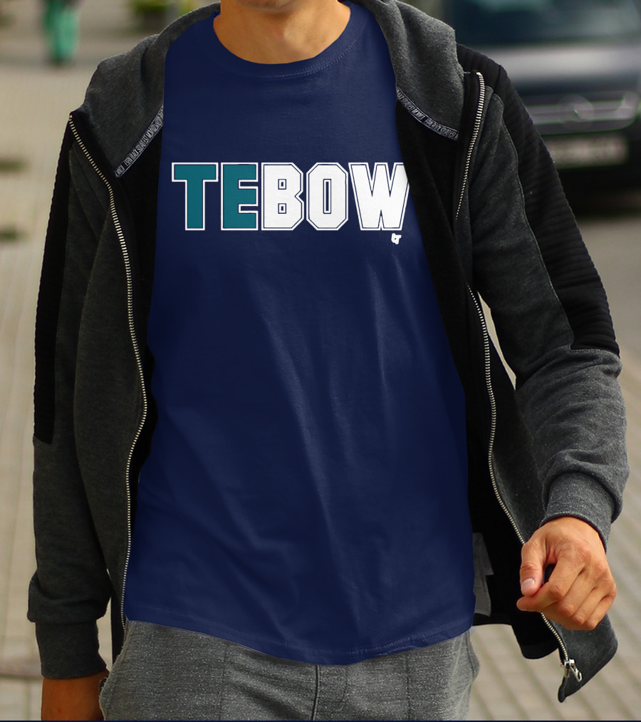 TEBOW Tim Tebow Dark Blue Block Lettering T-Shirt