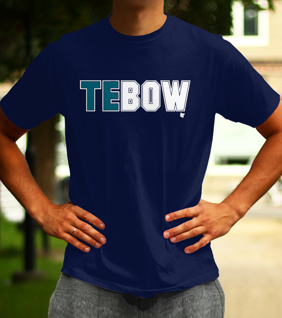 TEBOW Tim Tebow Dark Blue Block Lettering T-Shirt