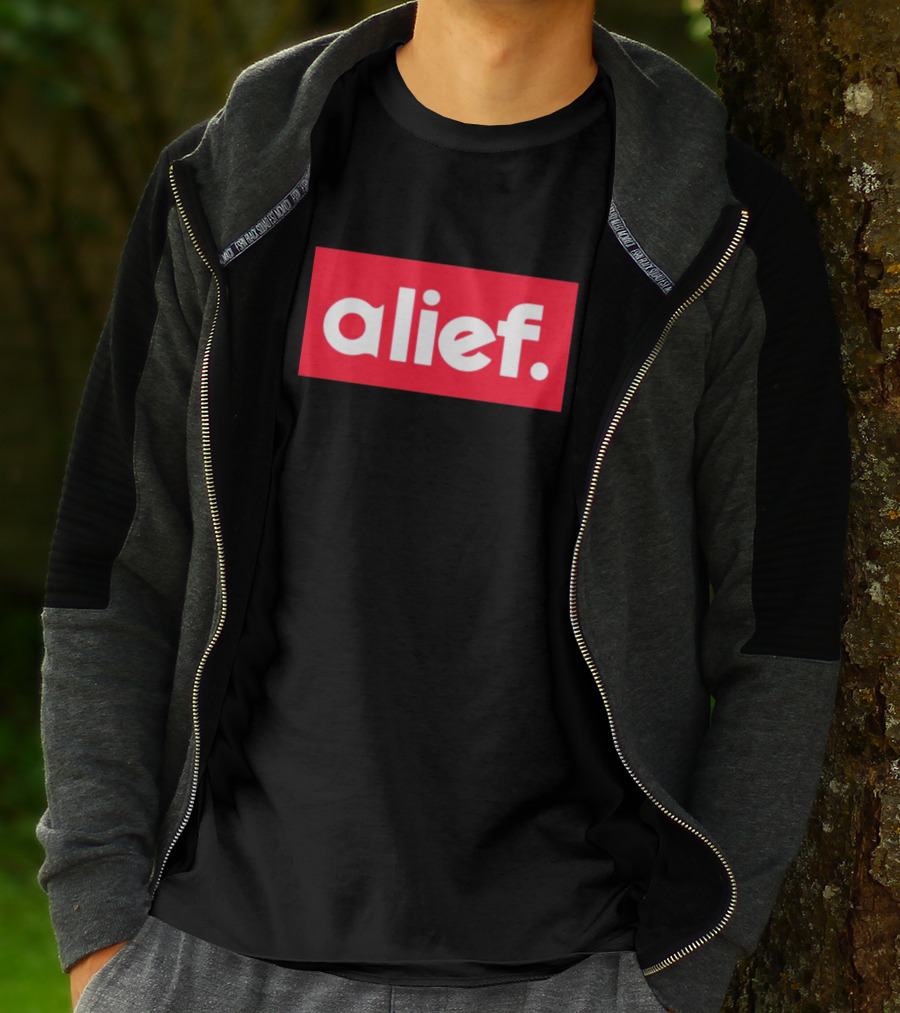 Alief Box Logo Red And Black T-Shirt
