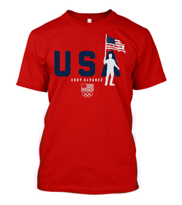 USA Eddy Alvarez Olympic Flag Bearer T-Shirt