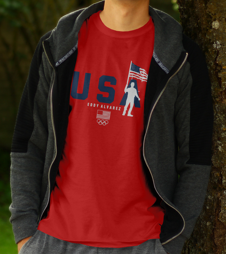 USA Eddy Alvarez Olympic Flag Bearer T-Shirt