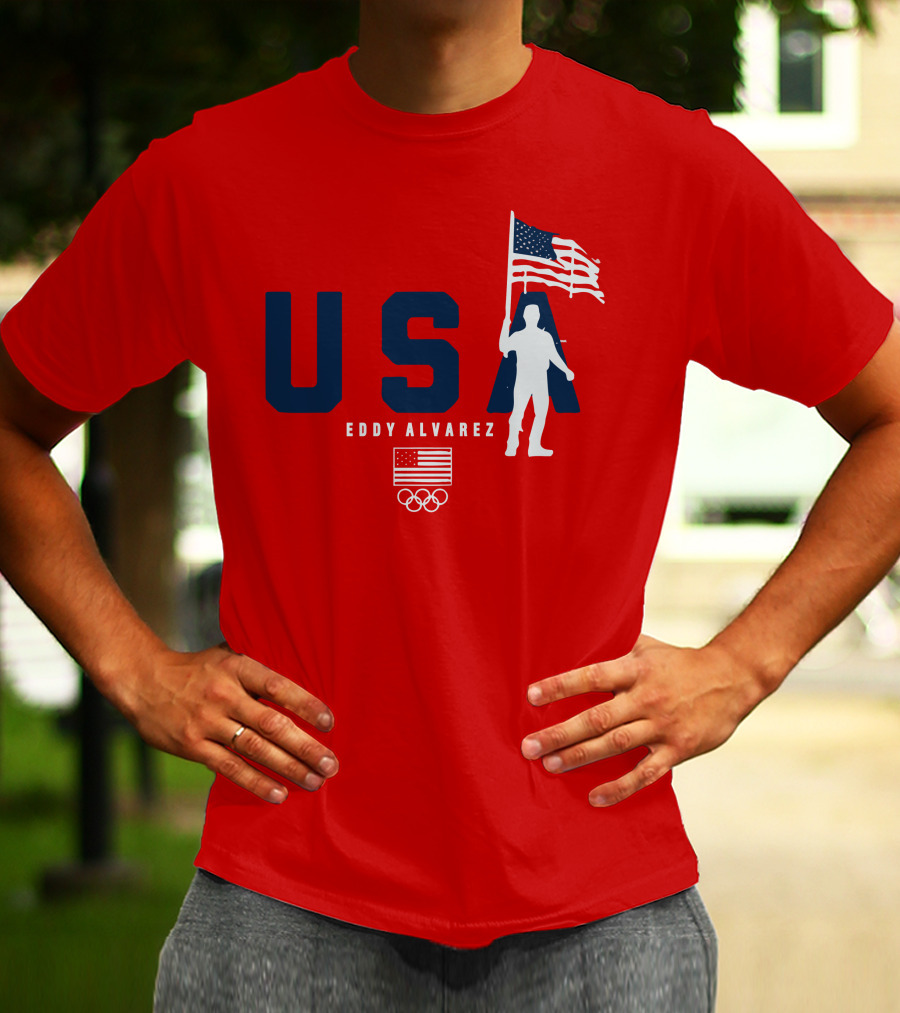 USA Eddy Alvarez Olympic Flag Bearer T-Shirt