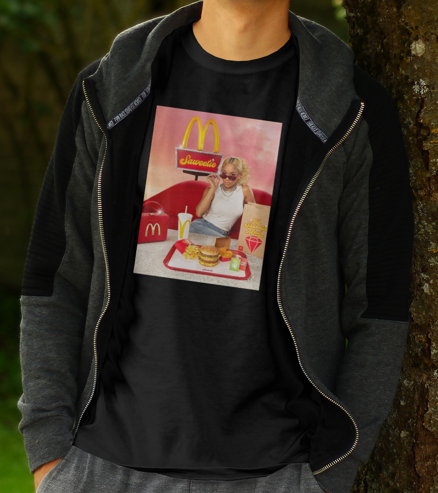 Saweetie Meal McDonald's Promo Featuring Iconic Branding And Menu Items T-Shirt
