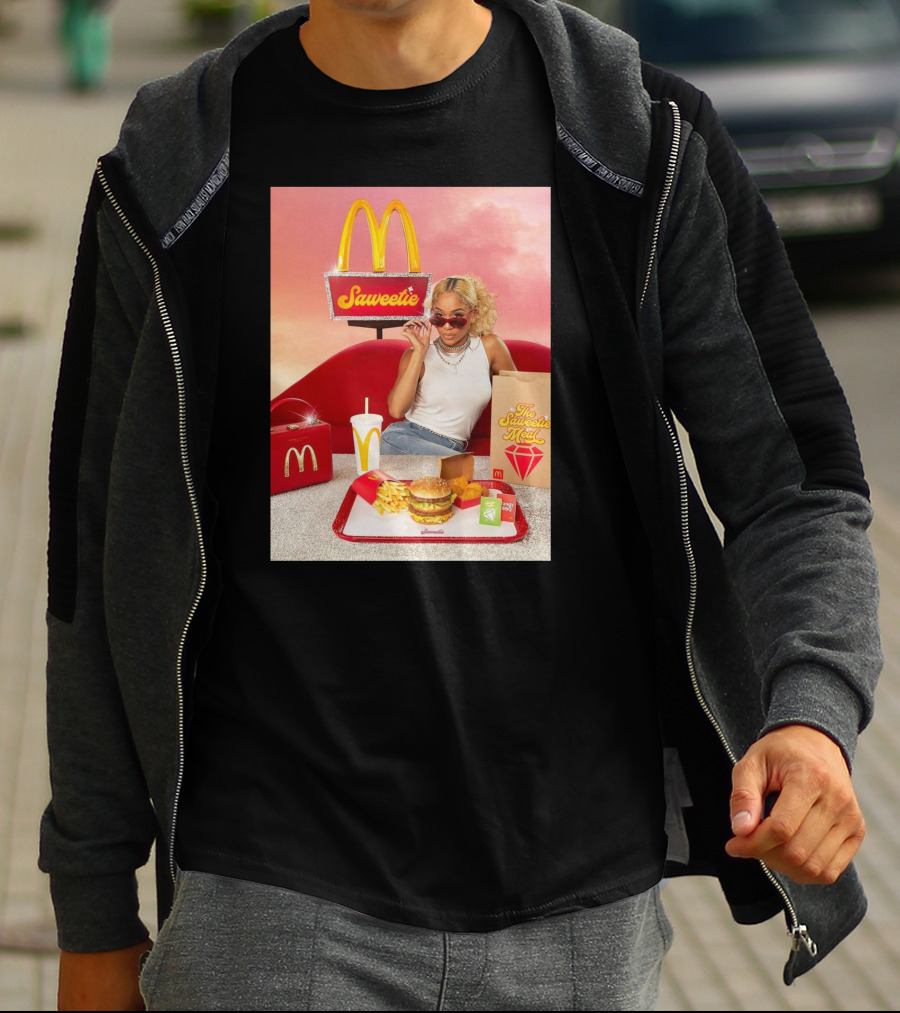 Saweetie Meal McDonald's Promo Featuring Iconic Branding And Menu Items T-Shirt