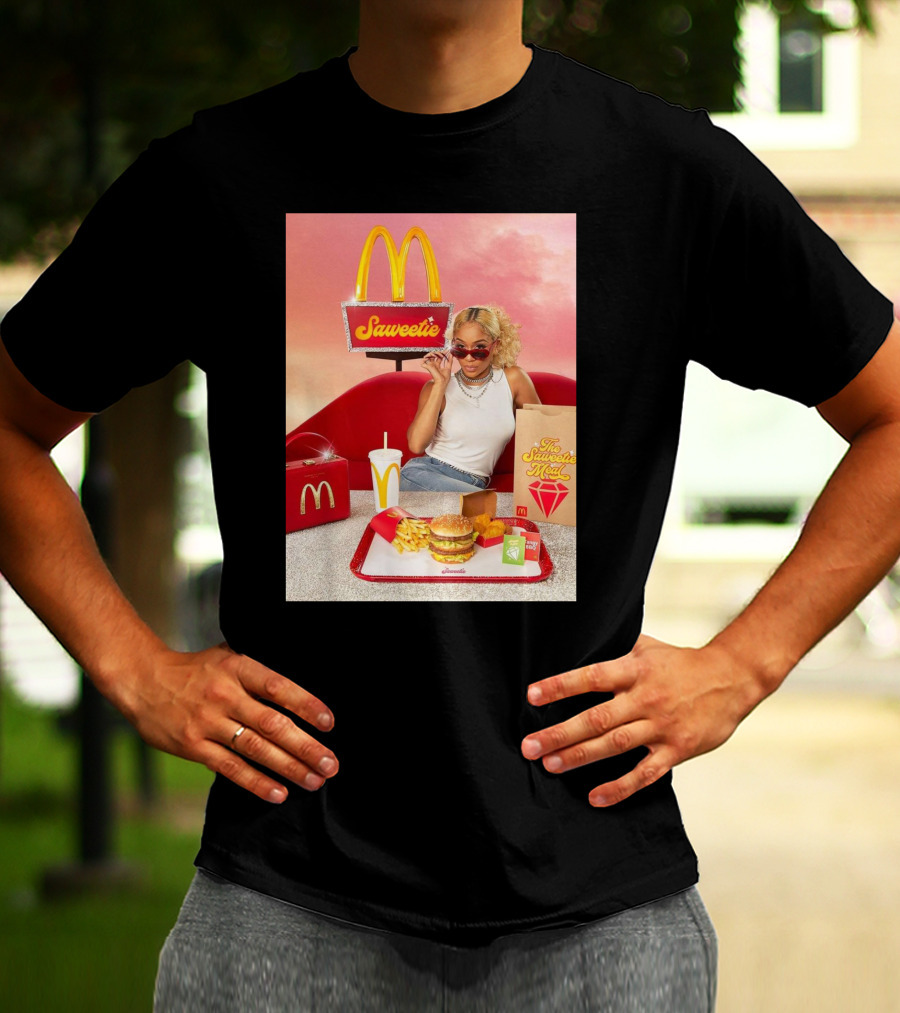 Saweetie Meal McDonald's Promo Featuring Iconic Branding And Menu Items T-Shirt