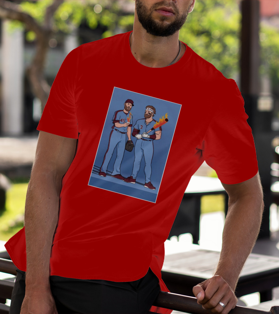 Bryce And Zack Flaming Baseball Bat T-Shirt