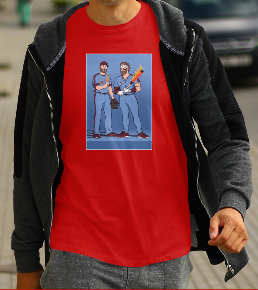 Bryce And Zack Flaming Baseball Bat T-Shirt