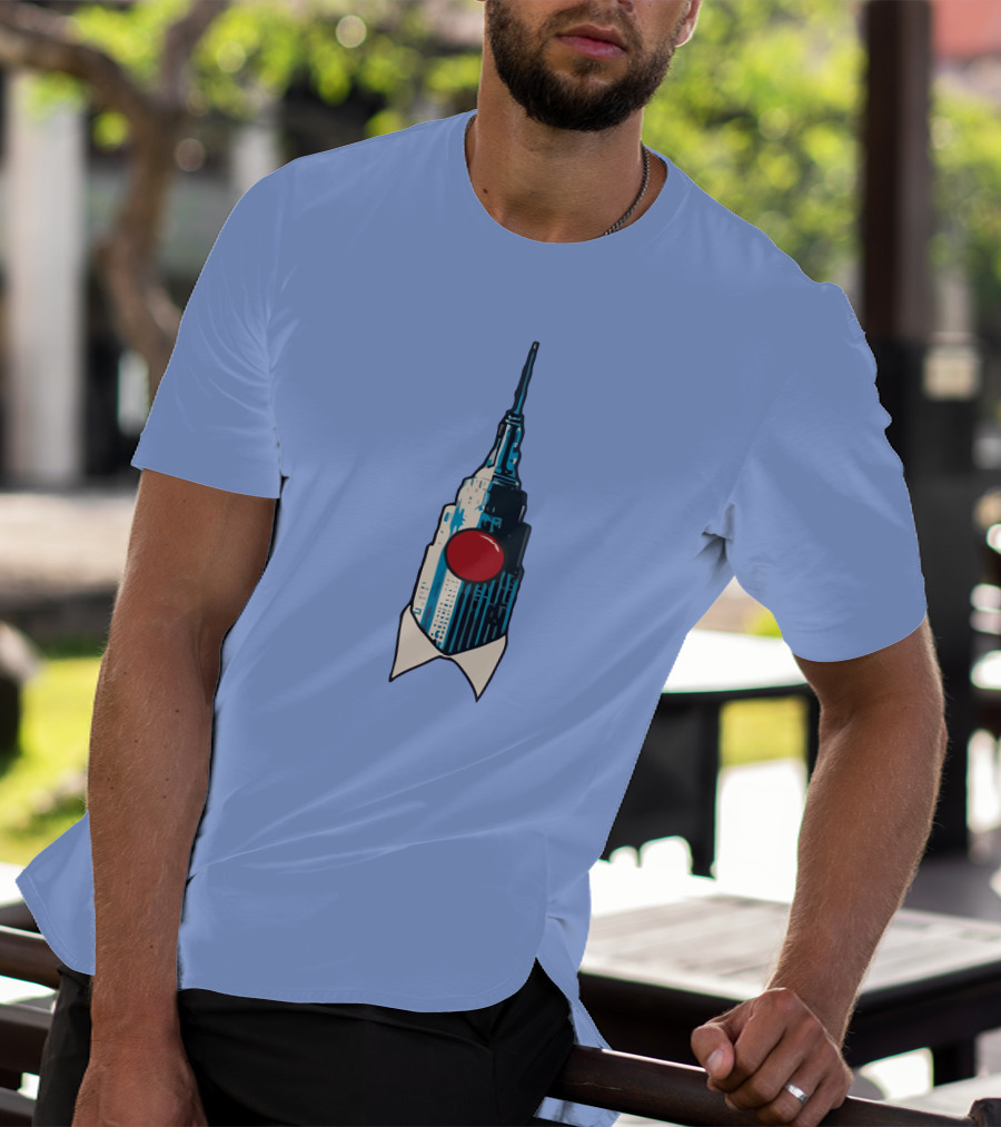 Dave Portnoy The Empire State Building Clown Shirt Blue Background T-Shirt