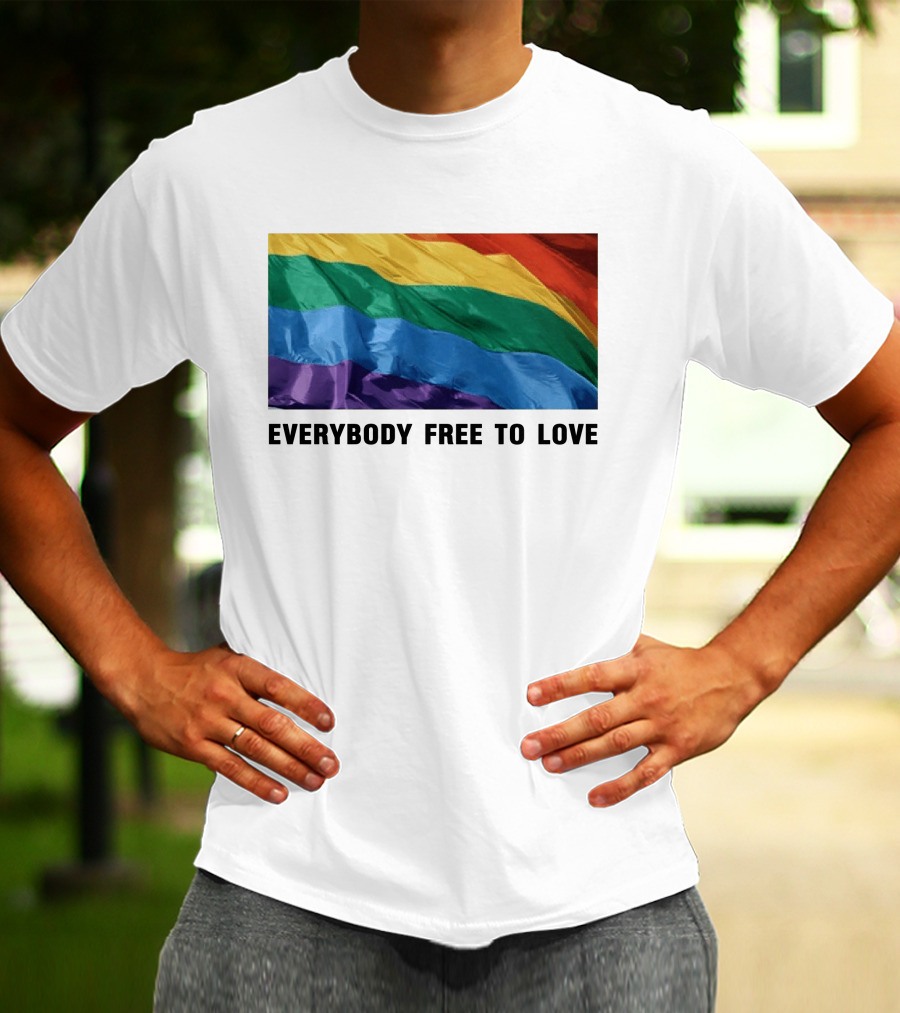 Everybody Free To Love Pride Rainbow Flag T-Shirt