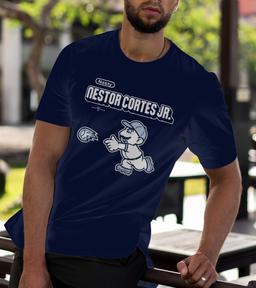 Nasty Nestor Cortes Jr. Cartoon Baseball New York Roto Wear T-Shirt
