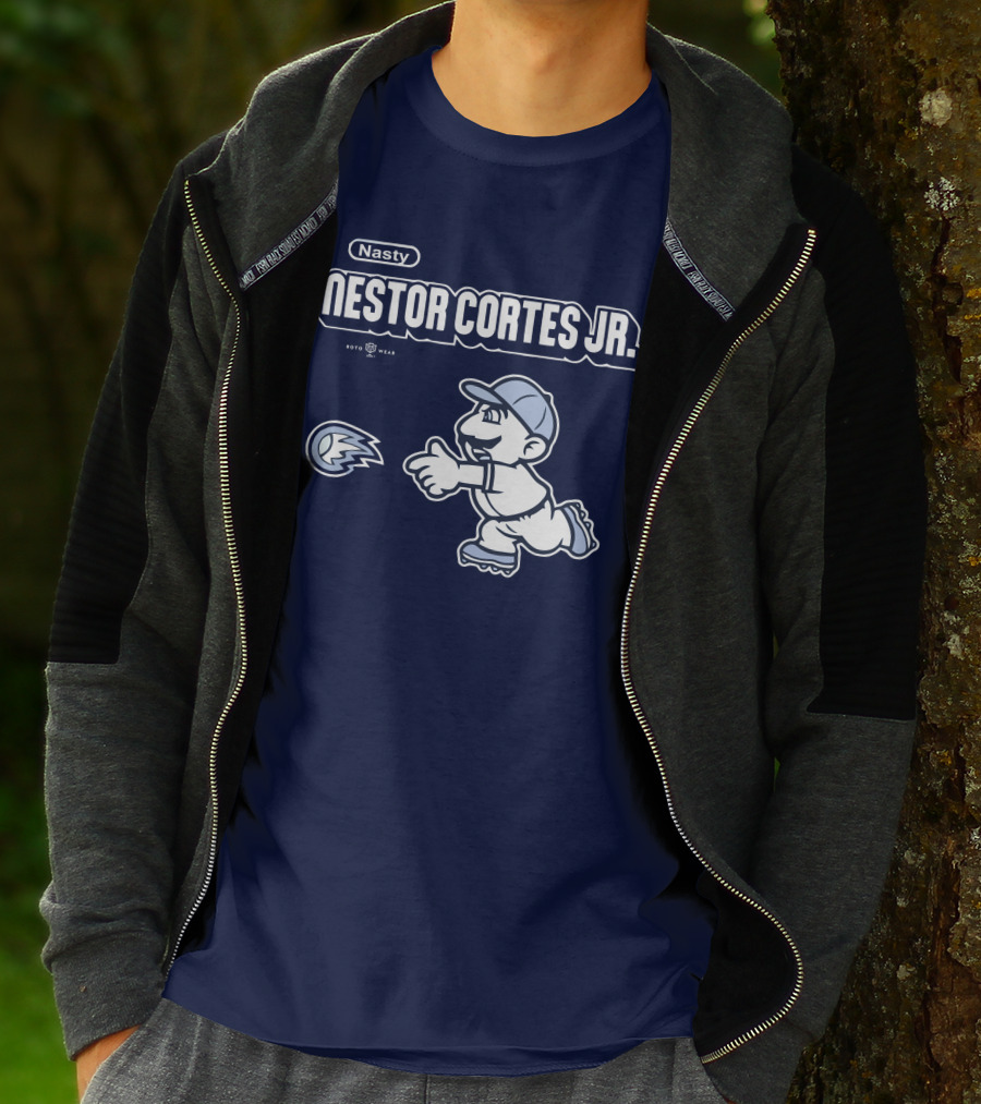 Nasty Nestor Cortes Jr. Cartoon Baseball New York Roto Wear T-Shirt