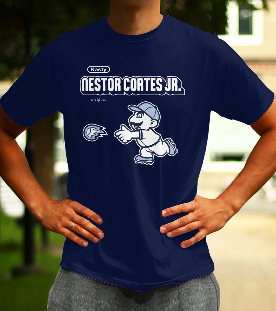 Nasty Nestor Cortes Jr. Cartoon Baseball New York Roto Wear T-Shirt