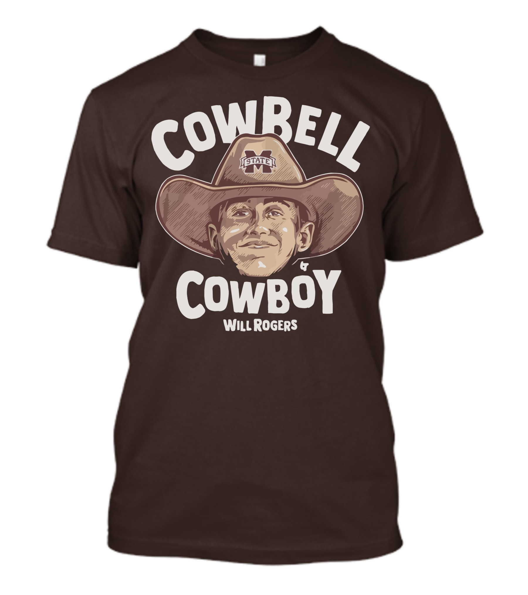 Mississippi State M State Cowbell Cowboy Will Rogers T-Shirt