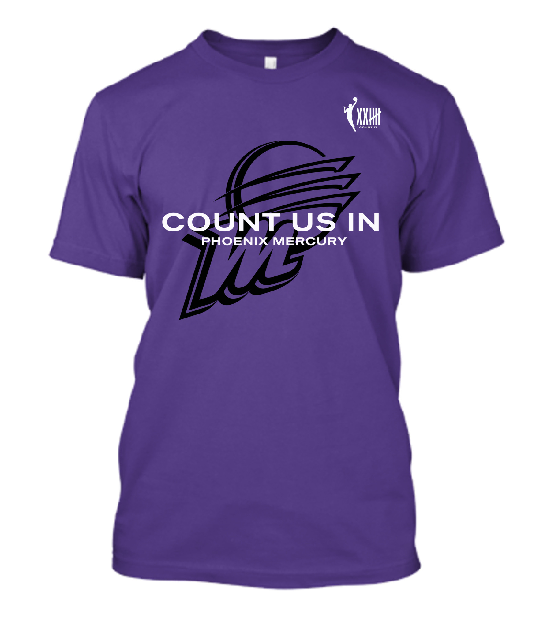 Count Us In Phoenix Mercury WNBA XXIII Logo Basketball T-Shirt