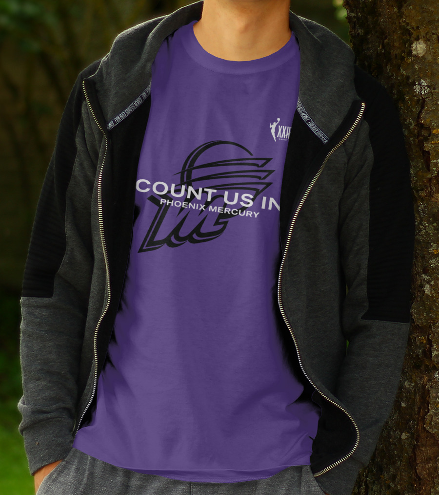 Count Us In Phoenix Mercury WNBA XXIII Logo Basketball T-Shirt