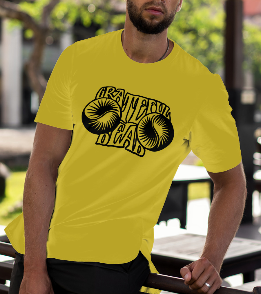 Grateful Dead Psychedelic Sunburst Yellow Background T-Shirt