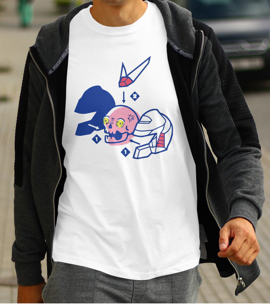 Pewdiepie Mecha Anatomy Skull Robot Disassembled T-Shirt