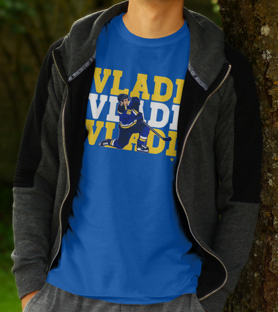 VLADI Chant Hockey Player In Blue And Yellow With Number 91 T-Shirt