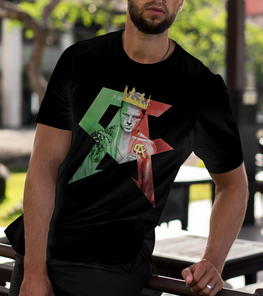 Canelo Champion King In Mexican Flag Colors With Crown And CA T-Shirt