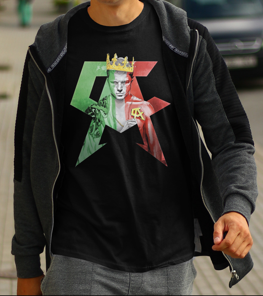 Canelo Champion King In Mexican Flag Colors With Crown And CA T-Shirt
