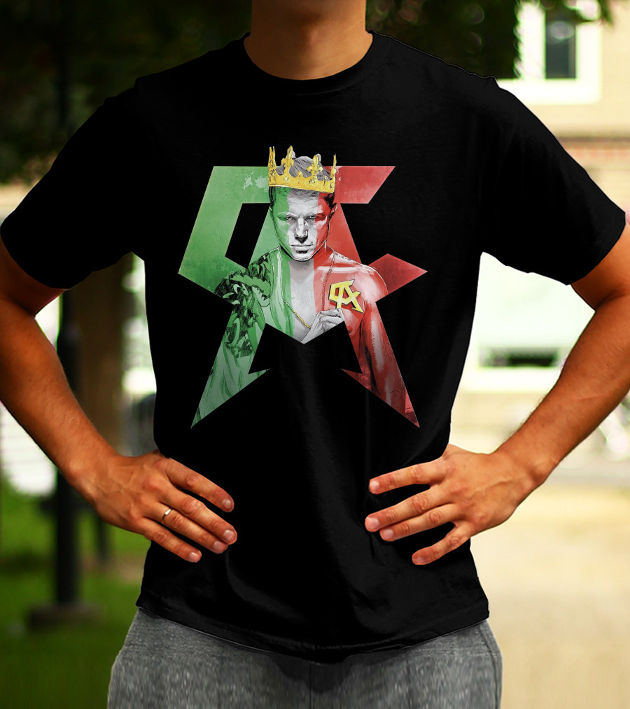 Canelo Champion King In Mexican Flag Colors With Crown And CA T-Shirt