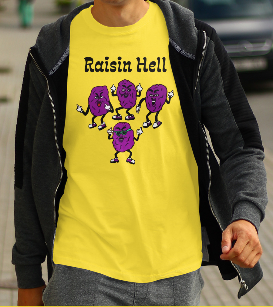 Raisin Hell Dancing Cartoon Purple Raisins T-Shirt