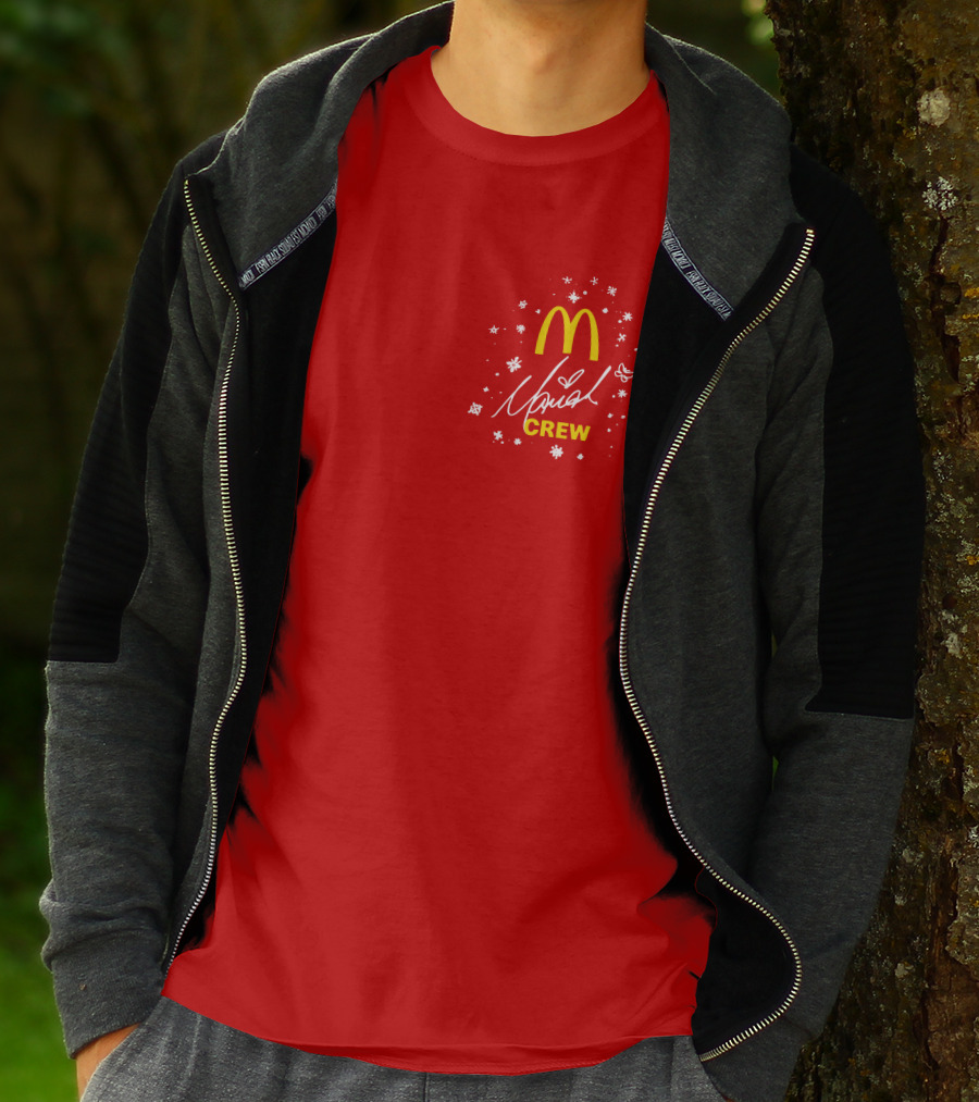 McDonald's Mariah Carey Crew Snowflakes Christmas Holiday T-Shirt