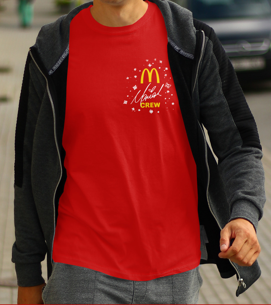 McDonald's Mariah Carey Crew Snowflakes Christmas Holiday T-Shirt