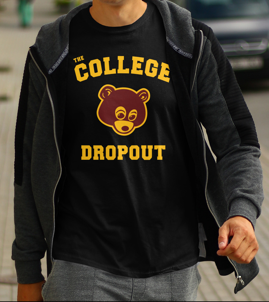 The College Dropout Bear Face Design In T-Shirt