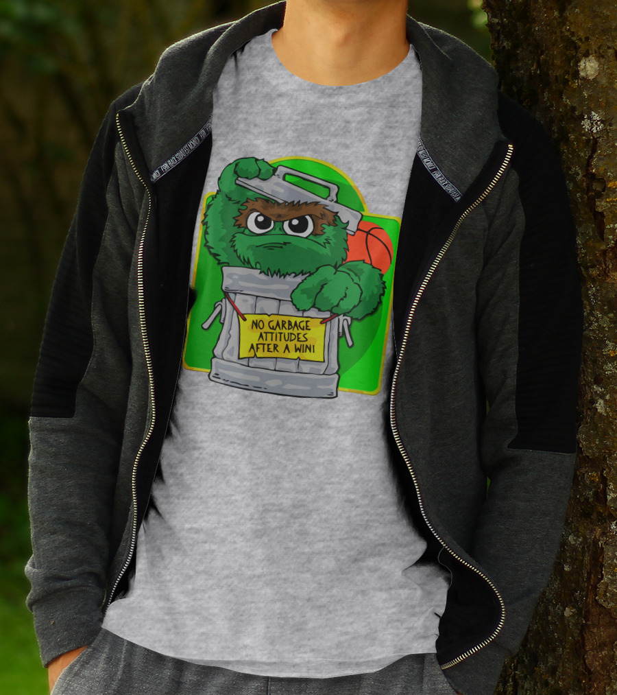 No Garbage Attitudes After A Win Eric Musselman Inspired Furry Trash Can Creature T-Shirt