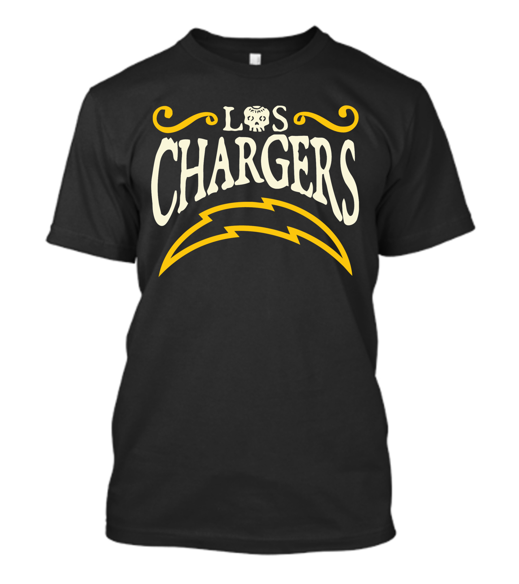 Los Chargers Skull Lightning T-Shirt