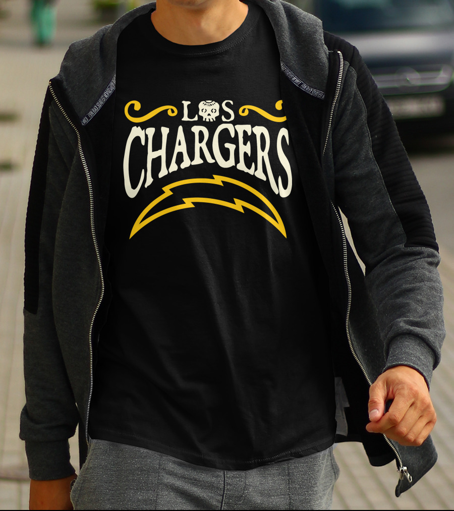 Los Chargers Skull Lightning T-Shirt